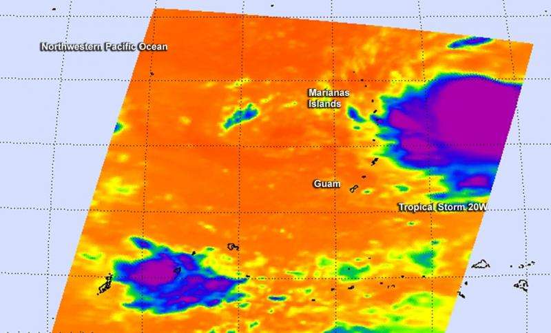 NASA gets infrared view of new Tropical Storm 20W
