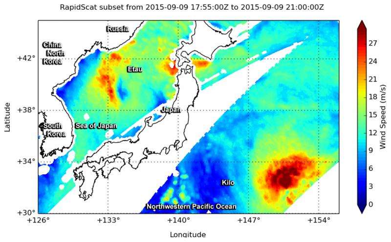 NASA looks at Japan's torrential rains and winds from twin tropical cyclones