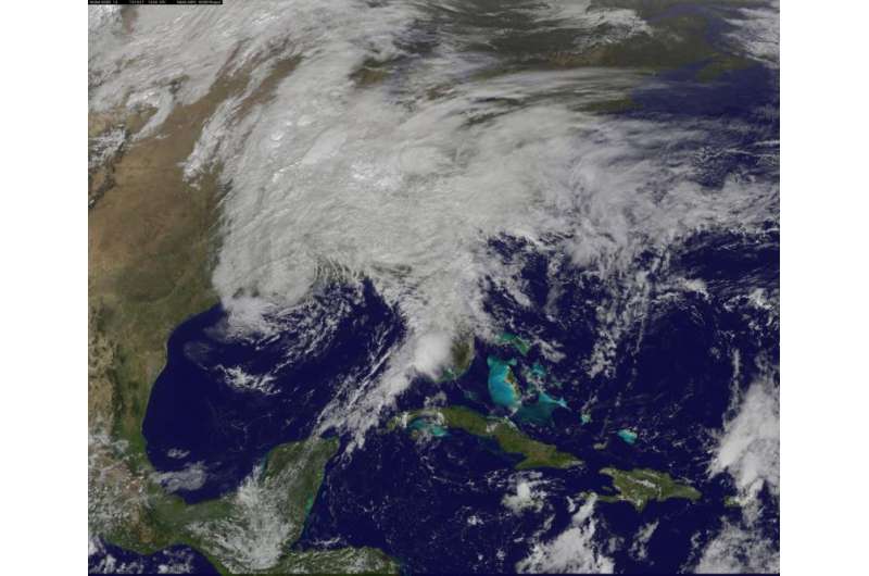 NASA looks at winds, cloud extent of Patricia's remnant hybrid system