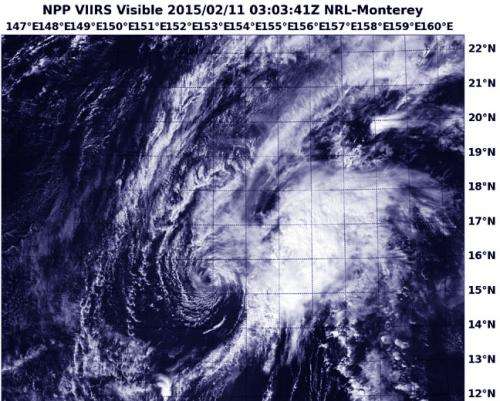 NASA-NOAA satellite sees Tropical Depression Higos sheared apart