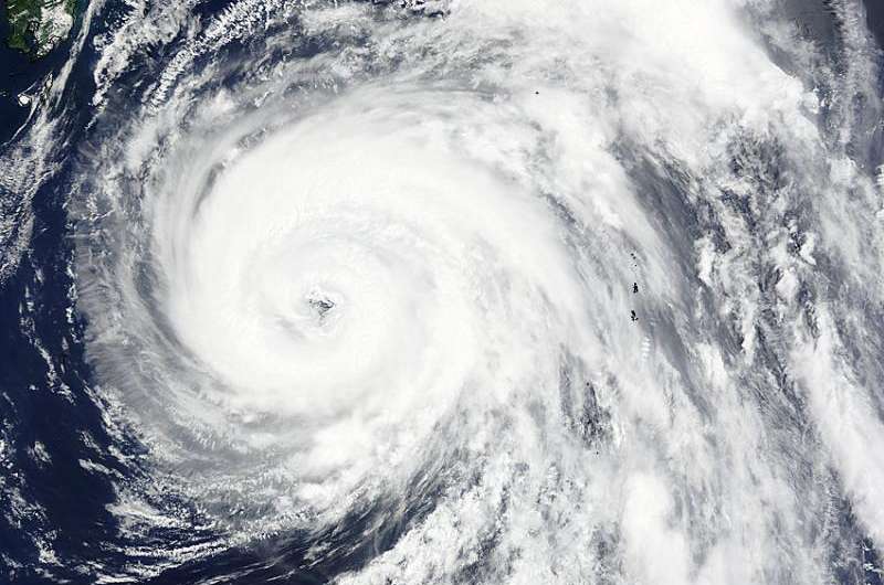 NASA sees a ragged eye in Typhoon Nangka