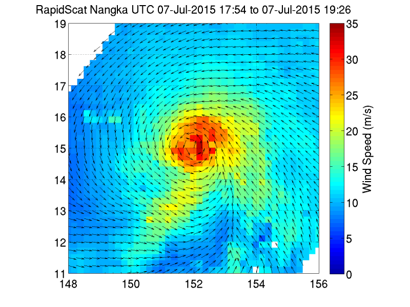 NASA sees powerful winds around Typhoon Nangka's center