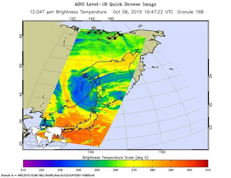 NASA sees remnants of Typhoon Choi-wan over southeastern Russia