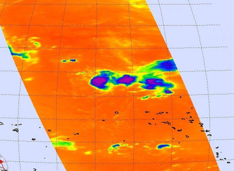 NASA sees thunderstorms flaring up on Halola's eastern side