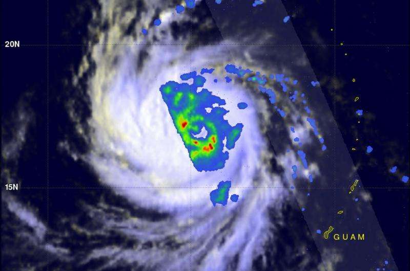 NASA's GPM looks inside Typhoon Goni GPM image of Goni