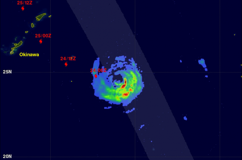 NASA's GPM sees dry air affecting Typhoon Halola