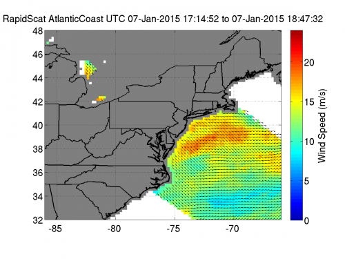 NASA's ISS-RapidScat looks at the winds in US east coast's 'wind chill'