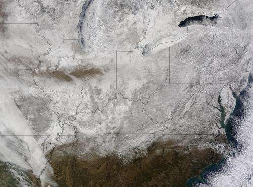 NASA snaps picture of Eastern US in a record-breaking 'freezer'