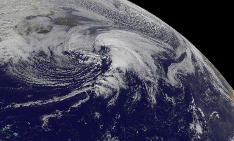 NASA spies Extra-Tropical Storm Kate racing through North Atlantic