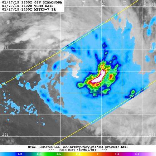 NASA spots heavy rainfall in Tropical Cyclone Diamondra