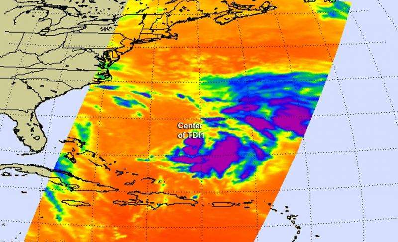 NASA views new Atlantic tropical depression in infrared