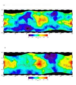 New analyses of Martian chemical maps suggest water bound to sulfates in soil