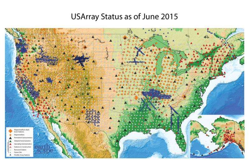 NSF-funded Earthscope USArray Map