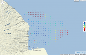 Ocean surface currents now being measured in near real-time off Hilo