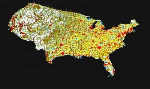 ORNL model explores location of future US population growth