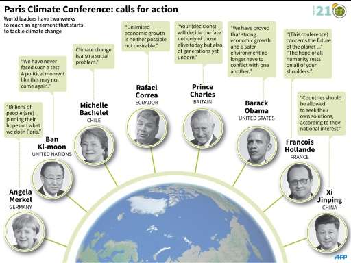 Paris Climate Conference: calls for action
