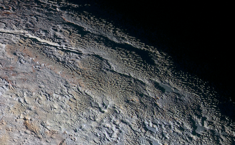 Perplexing new ‘snakeskin’ image of Pluto terrain from New Horizons