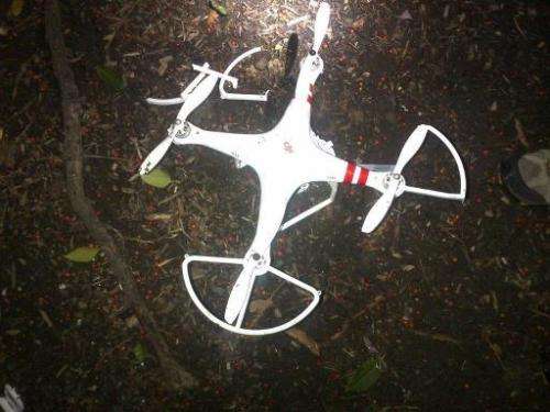 Photo obtained January 26, 2014, from US Secret Service shows a smal drone that crash landed at the White House in Washington, D
