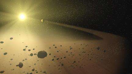 Planet formation relied on sweeping up of small glassy beads, new model suggests