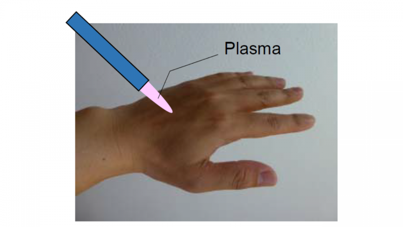 Plasma for medical and biological uses: New electron density diagnostic method