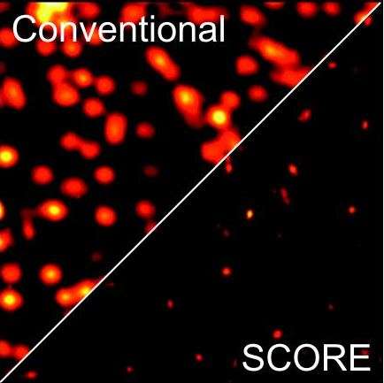 Random light scattering enhances the resolution of wide-field optical microscope images