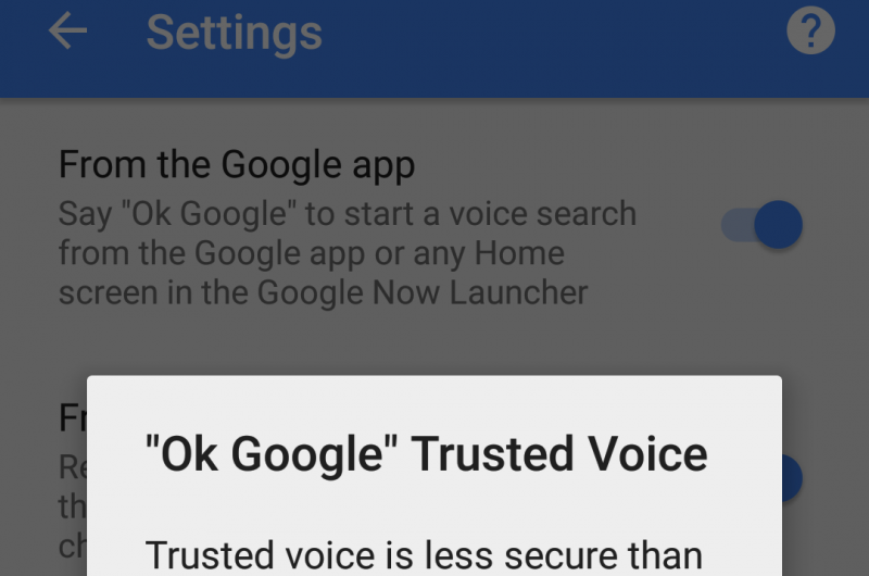 Report: Trusted Voice option rolling out for some