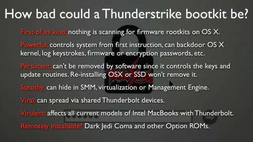 Reverse engineer creates Thunderstrike bootkit able to exploit vulnerability in OS X boot ROM