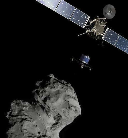 Rosetta tracks debris around comet