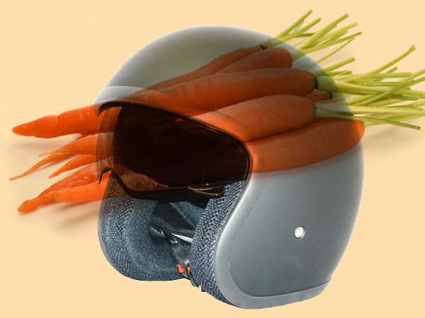 Safe motorcycle helmets made of carrot fibers