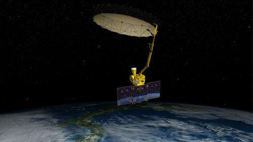 SMAP satellite extends 5-meter reflector boom