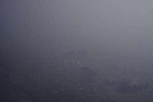 Smog covers buildings in New Delhi in this aerial photo on May 8, 2014