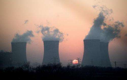 Smoke rises from a power plant near Hengshui in China's Hebei province on December 22, 2014