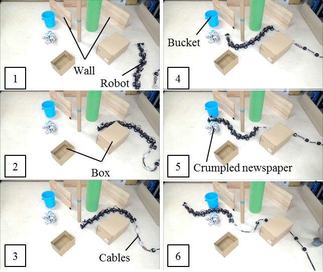 Snake robot range-sensing control system avoids tail-end collisions