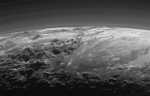 Sun provides dramatic backlighting for latest Pluto pictures