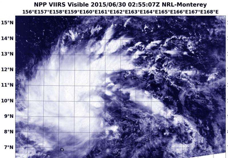 Suomi-NPP satellite sees formation of Tropical Depression Chan-Hom
