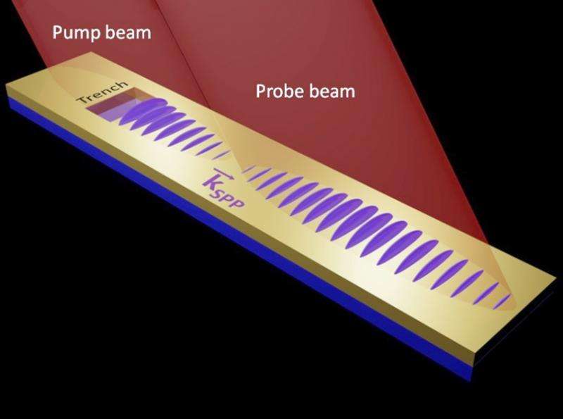 Surface plasmons move at nearly the speed of light and travel farther than expected