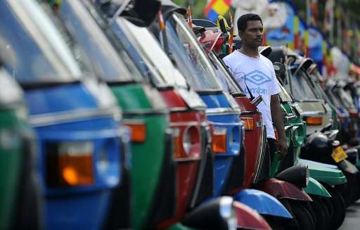 Taxi app company Uber launched Wednesday in Sri Lanka, a country dominated by three-wheeler auto rickshaws