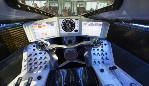 The driver's console of the Bloodhound Supersonic Car on September 24, 2015