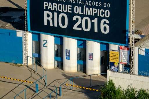 The entrance gate of the Olympic Park in Rio de Janeiro, Brazil, on June 11, 2015