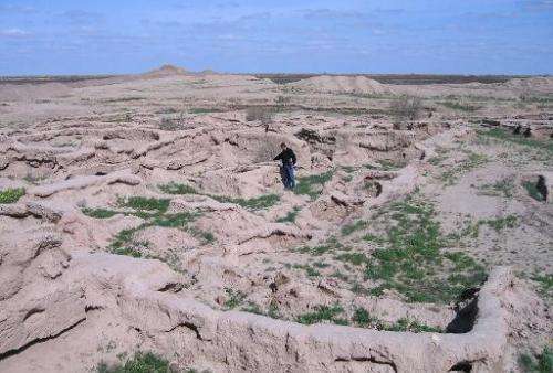 The excavated ancient fortress town of Gonur-Tepe, in the Kara Kum desert in remote western Turkmenistan