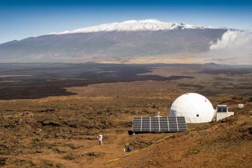 The exterior of the HI-SEAS habitat on the northern slope of Mauna Loa in Hawaii is seen in this March 10, 2015 image, courtesy 