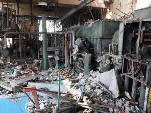 The fourth floor of the reactor four building at the Fukushima Dai-ichi nuclear power plant on June 11, 2011