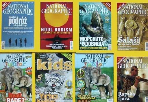 The iconic National Geographic magazine published in several languages