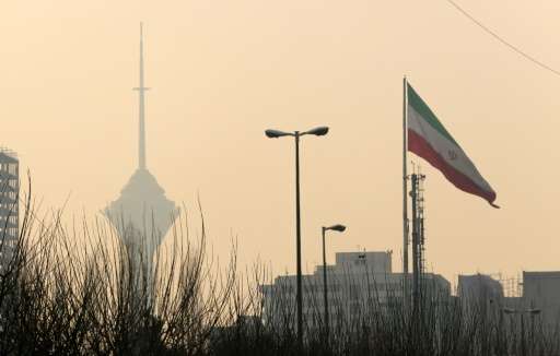 The Iranian capital Tehran engulfed in smog on December 19, 2015