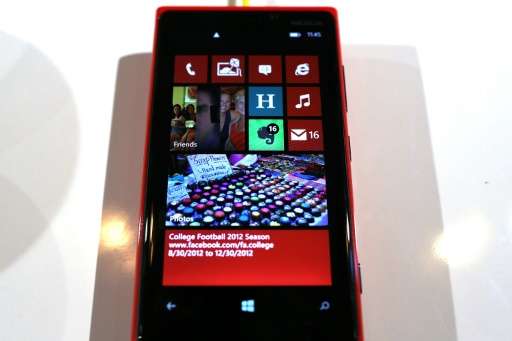 The Nokia Lumia 920 smartphone is displayed during the launch of Windows smartphones on September 5, 2012 in New York City