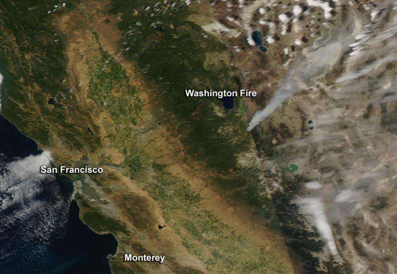 Washington wildfire in California