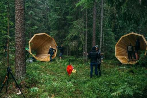 Whimsically dubbed &quot;Mother Nature's megaphone&quot; by hikers, the installation is made of simple materials like wood and n