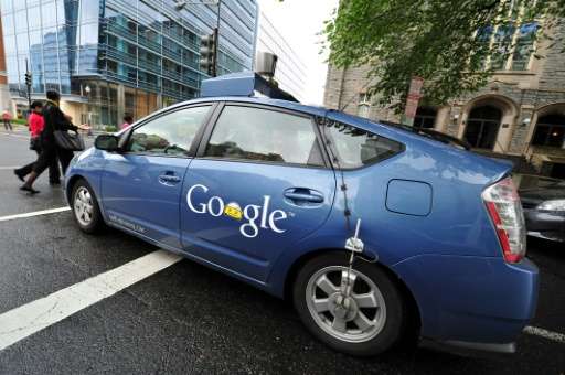 A Google self-driving car maneuvers through Washington, DC