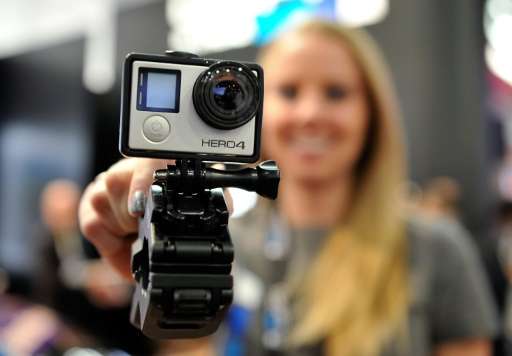 A GoPro Hero 4 camera is displayed at the 2015 International CES on January 6, 2015 in Las Vegas, Nevada