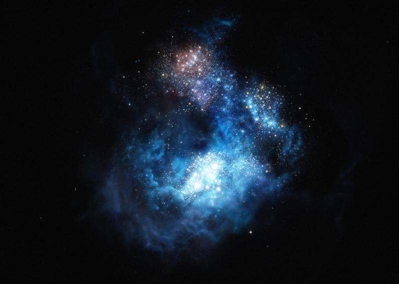 A team of super bright galaxies in the early universe